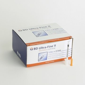 인슐린주사기 BD 0.5ml 31G 8mm 100개입 울트라파인 일회용주사기